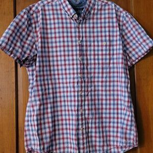 Men's XXL T. Hilfiger Custom Fit Button Down Short Sleeve Shirt
